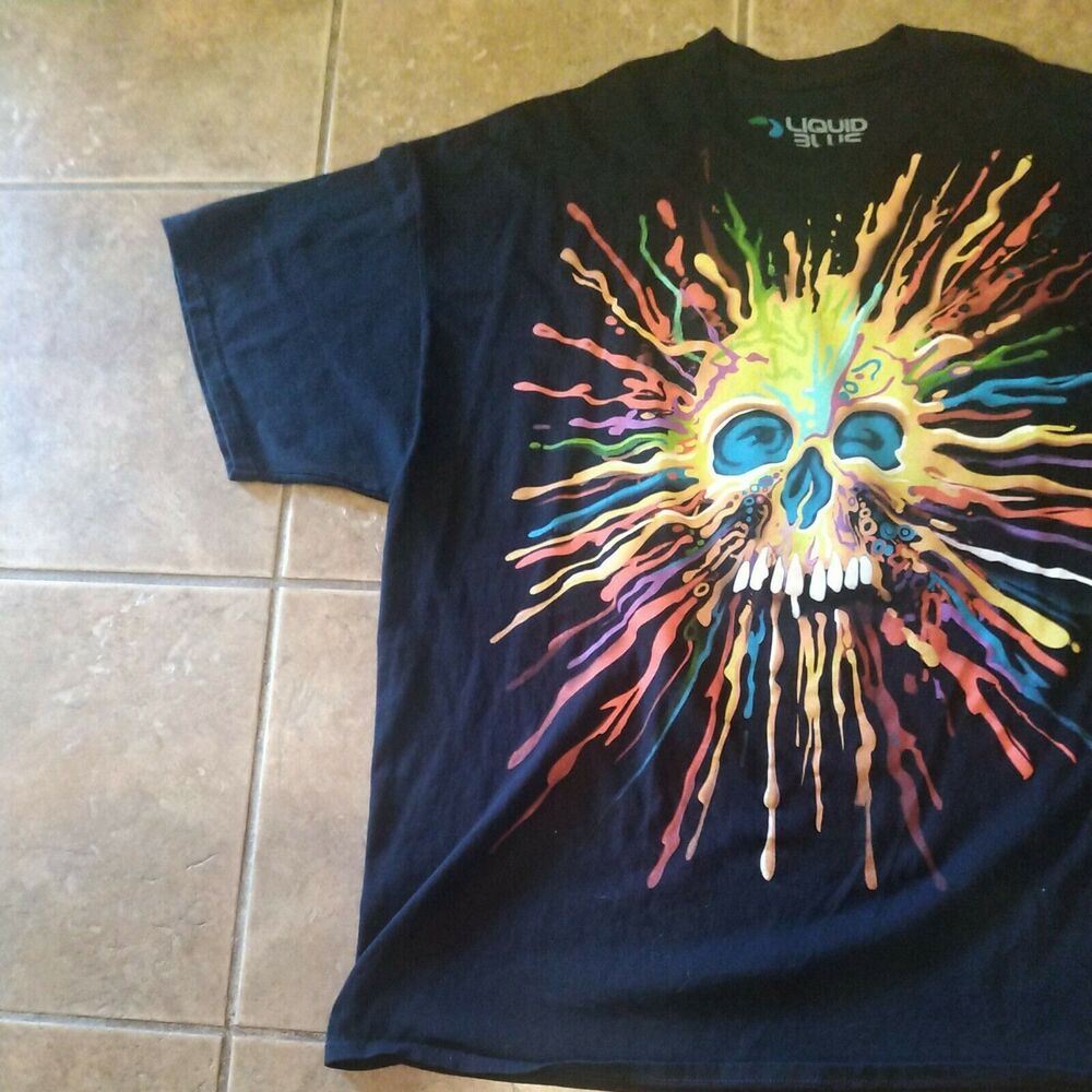 Rare Liquid Blue Exploding Psychedelic Hippie Sku… - image 5